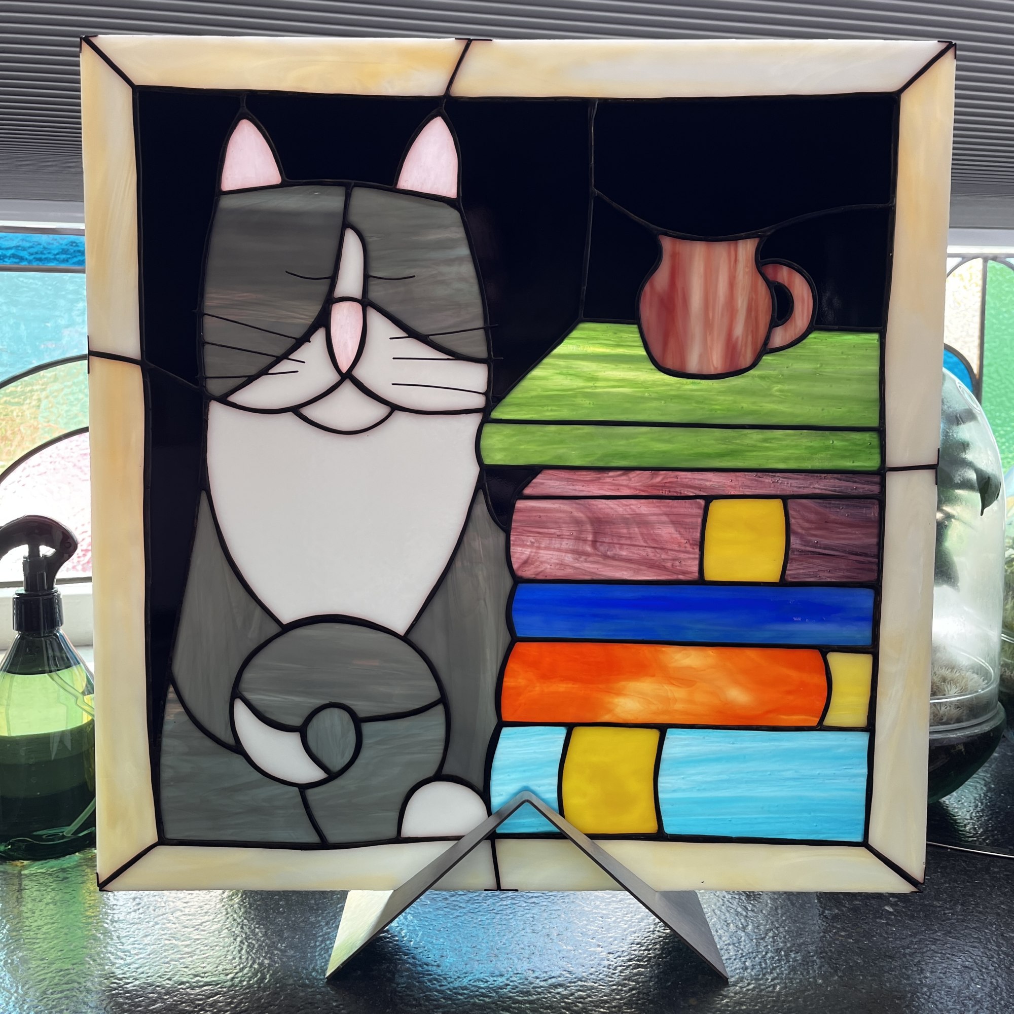 Kat met boeken
