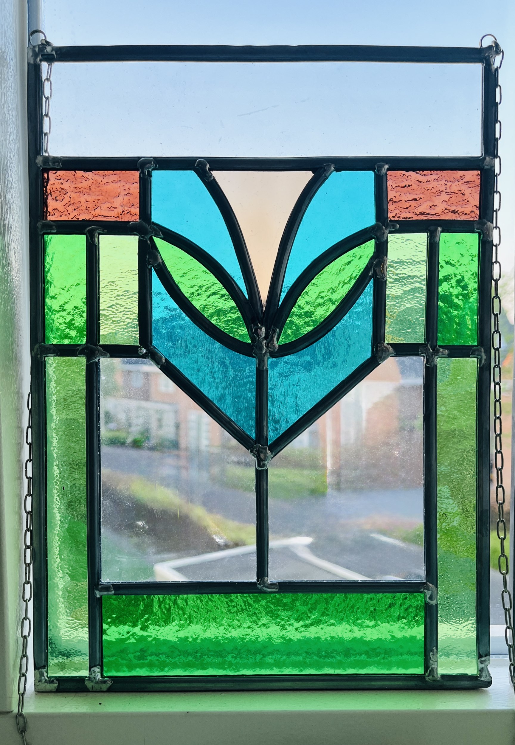 Glas-in-loodpaneel — mijn eerste werk